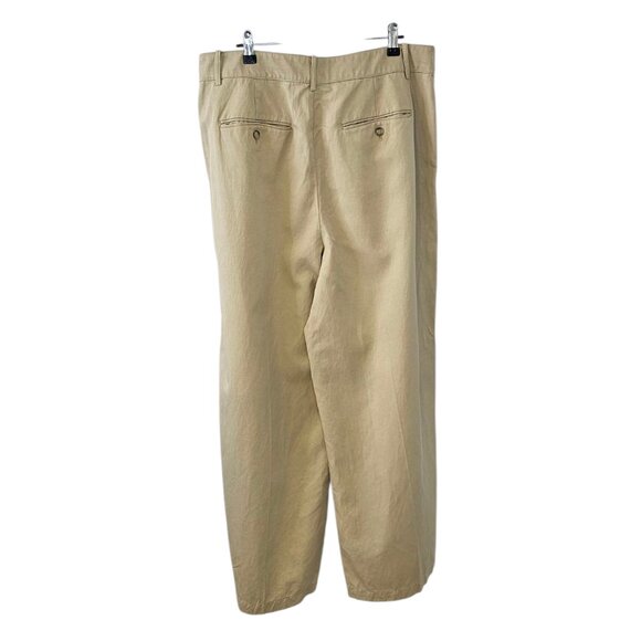 Madewell Womens The Harlow Wide Leg Pants, Linen, Lyocell, Tan, Hi Rise, Size 14 - Picture 2 of 10